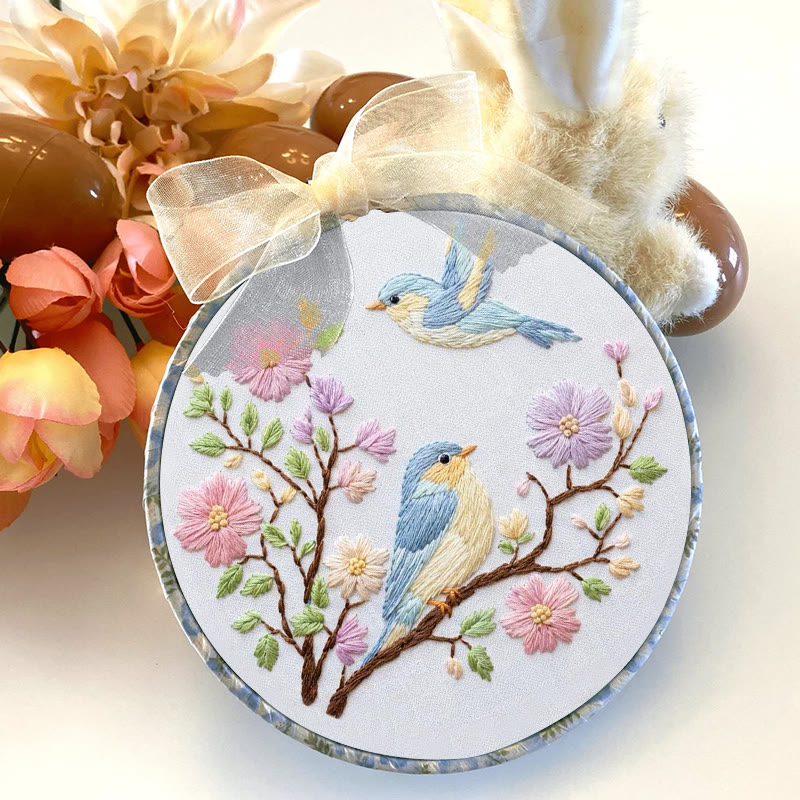 Rubbyoo Embroidery Kit - Bird And Flower | Beginner Diy Craft | Handmade Needlepoint For Decoration  - image 2
