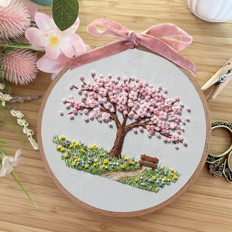 Rubbyoo Embroidery Kit - Cherry Tree | Unique Sewing Kit | Nice Home Ornament - image 3