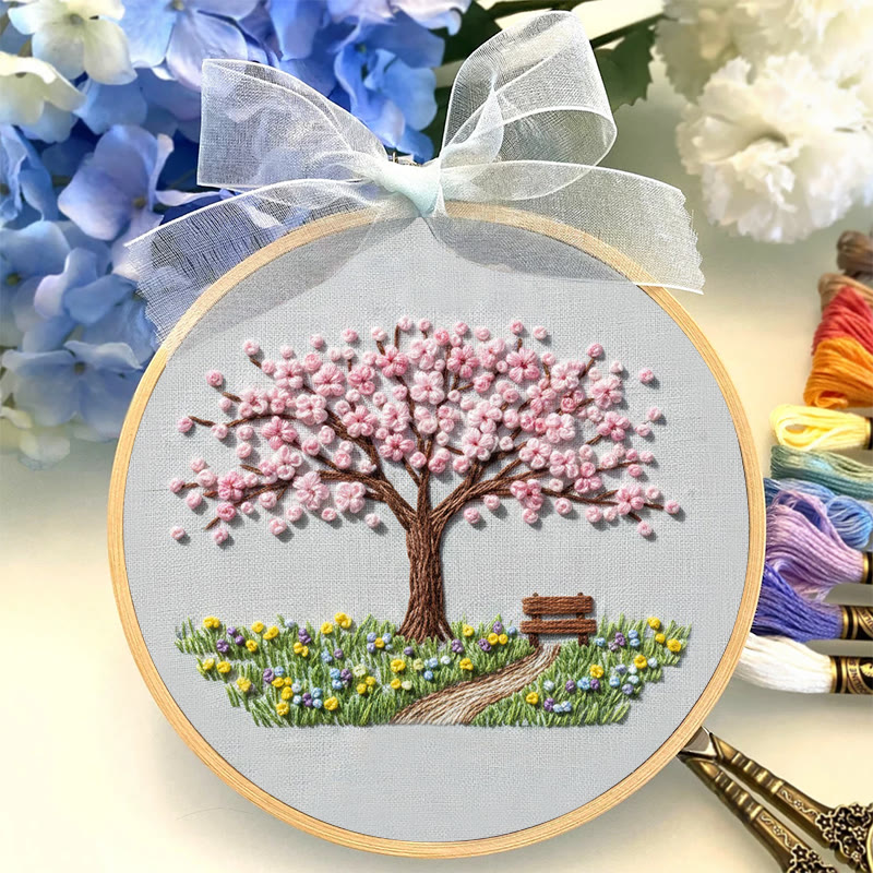 Rubbyoo Embroidery Kit - Cherry Tree | Unique Sewing Kit | Nice Home Ornament - image 2