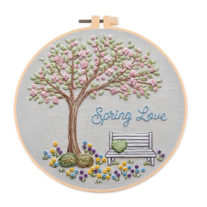 Rubbyoo Embroidery Kit - Spring Love | Diy Valentine's Day Gift |handmade Hoop Art  - 20*20cm - image 1