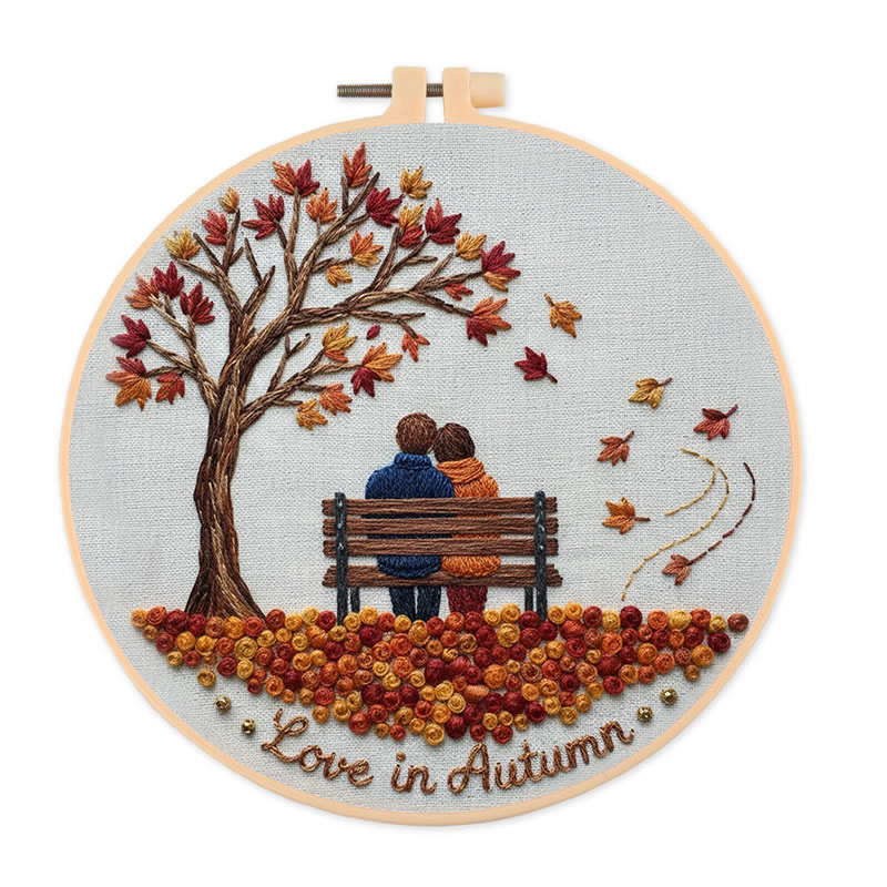 Rubbyoo Embroidery Kit - Couple Date | Unique Valentine's Day Gift | Diy Hoop Decoration - 20*20cm - image 1