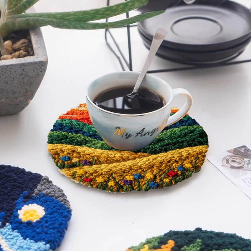 Vibrant Sunset Flower Field Punch Needle Kit – Exquisite Decorative Pendant | Top Gifting Choice - image 5