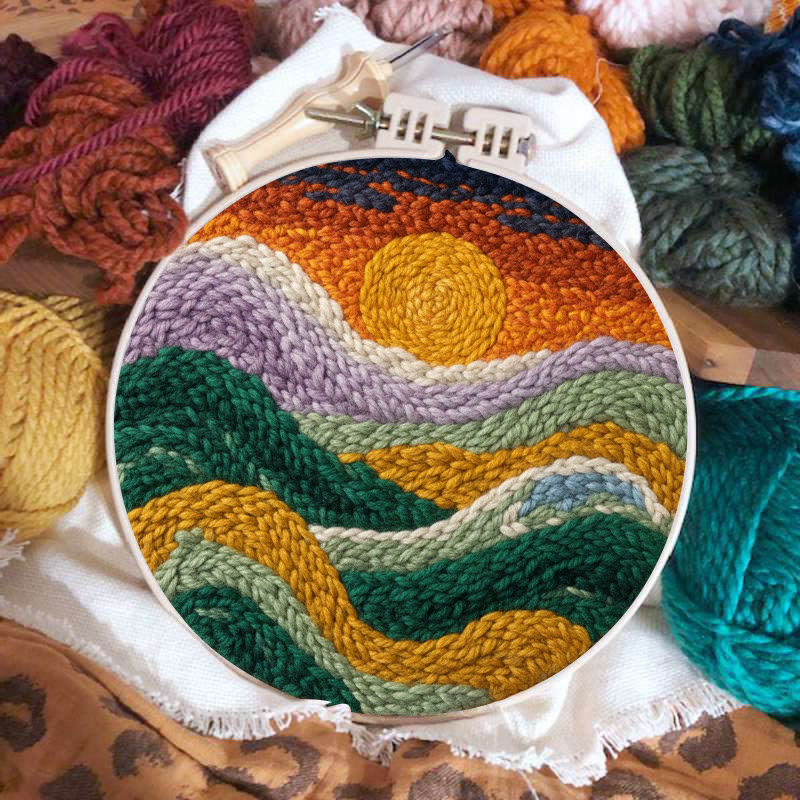 Colorful Layered Mountain Sunset Punch Needle Kit – Beginner Friendly DIY Craft | Top Gifting Pick - image 3