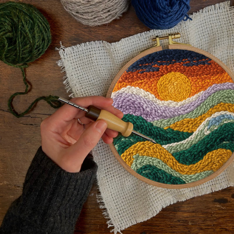 Colorful Layered Mountain Sunset Punch Needle Kit – Beginner Friendly DIY Craft | Top Gifting Pick - image 2