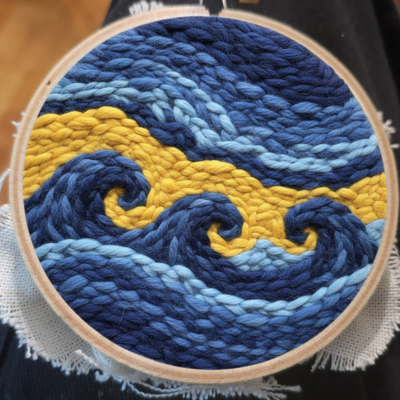 Artistic Swirling Wave Punch Needle Kit – Handcrafted Decor Hanger | Hassle-free Diy Creation - image 6