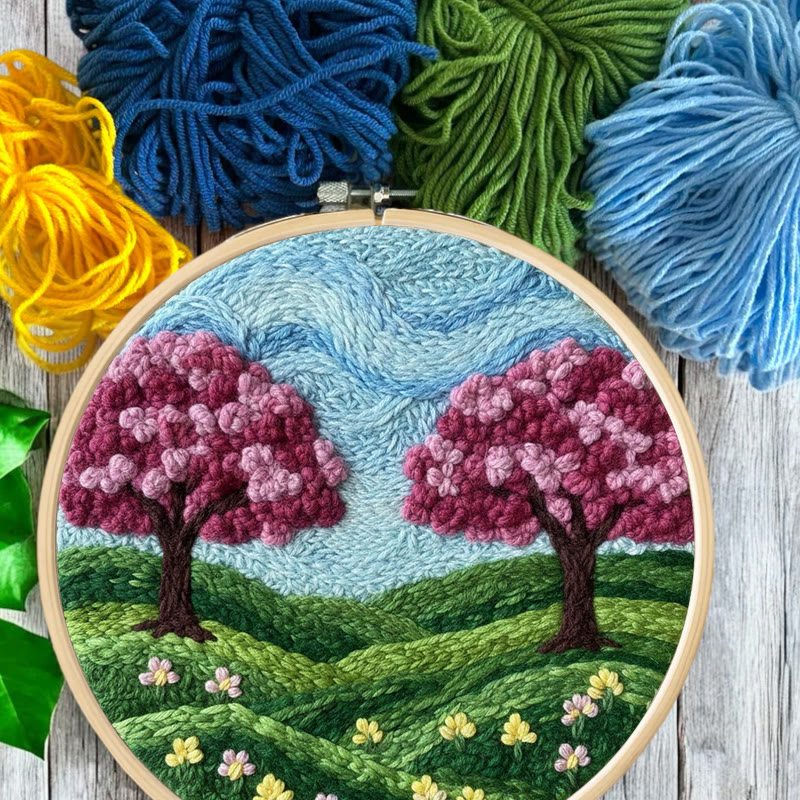 Spring Cherry Blossom Twin Trees Punch Needle Kit – Fresh Spring Decor Hanger | Newbie-friendly Diy Craft - image 10