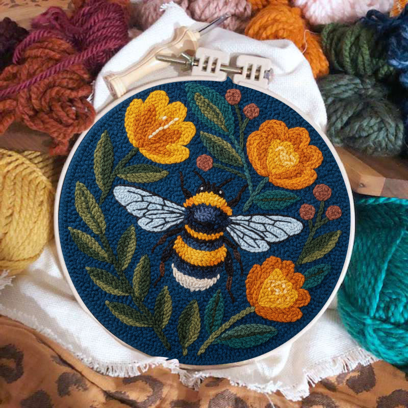 Bumblebee And Orange Blossom Punch Needle Kit – Entry-Level Handmade Craft | Top Gifting Option - image 2