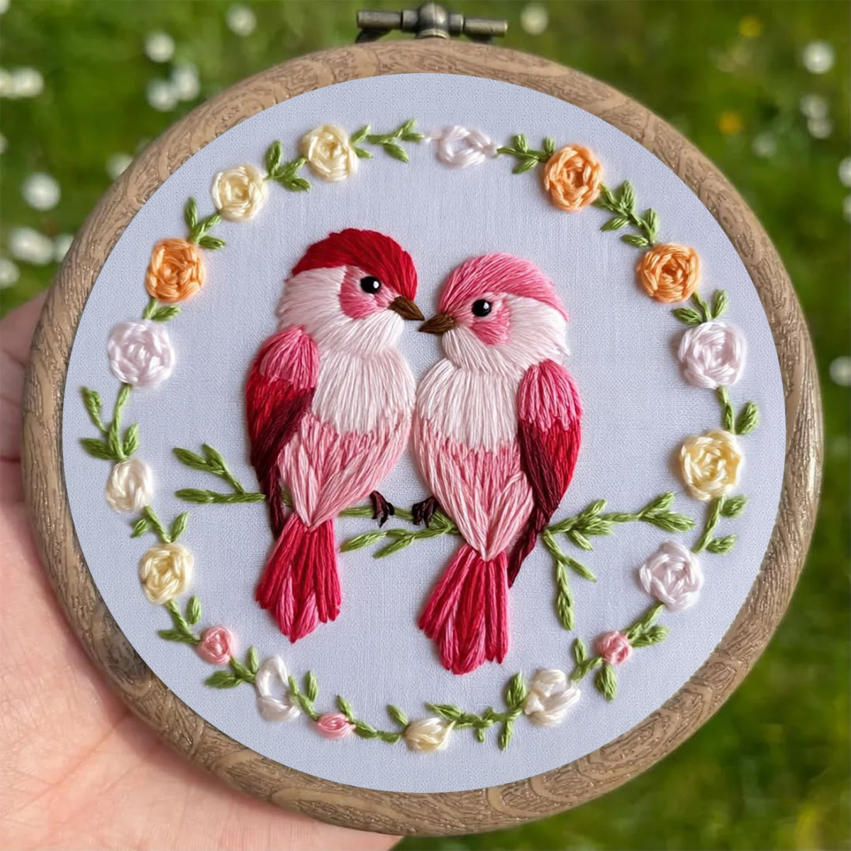 Rubbyoo Embroidery Kit - Double Bird Wreath | Home Decor | Gifting Top Choice | Holiday Essential - image 3