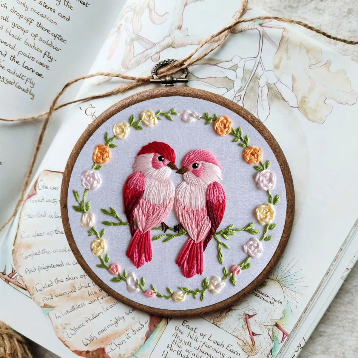 Rubbyoo Embroidery Kit - Double Bird Wreath | Home Decor | Gifting Top Choice | Holiday Essential - image 2