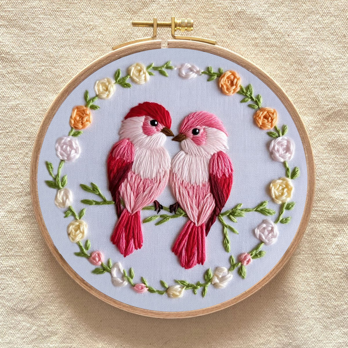 Rubbyoo Embroidery Kit - Double Bird Wreath | Home Decor | Gifting Top Choice | Holiday Essential - image 8