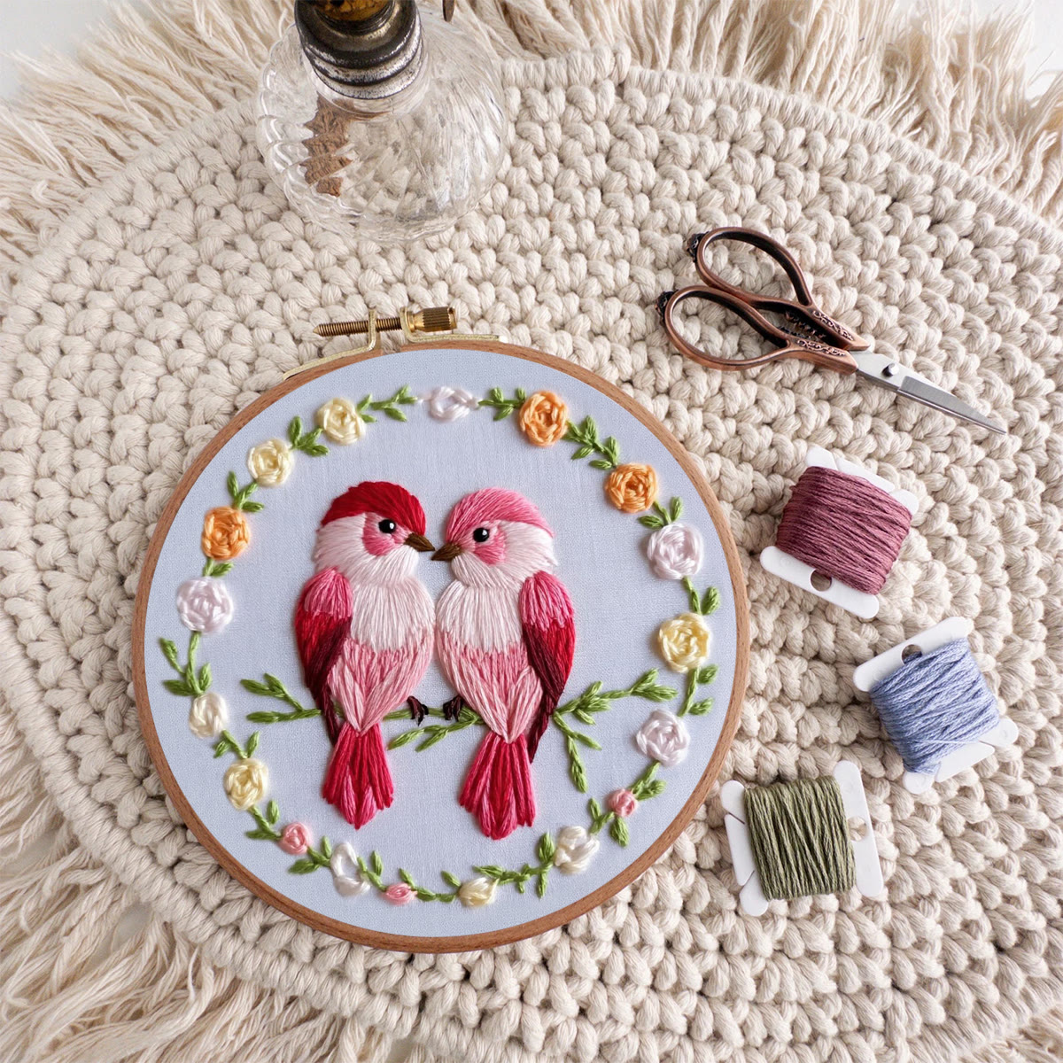 Rubbyoo Embroidery Kit - Double Bird Wreath | Home Decor | Gifting Top Choice | Holiday Essential - image 10