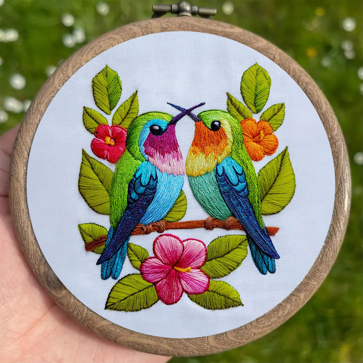 Rubbyoo Embroidery Kit - Colorful Dual Birds with Florals | Couple-Focused Top Gifting Pick | Ideal Anniversary Gift - image 5