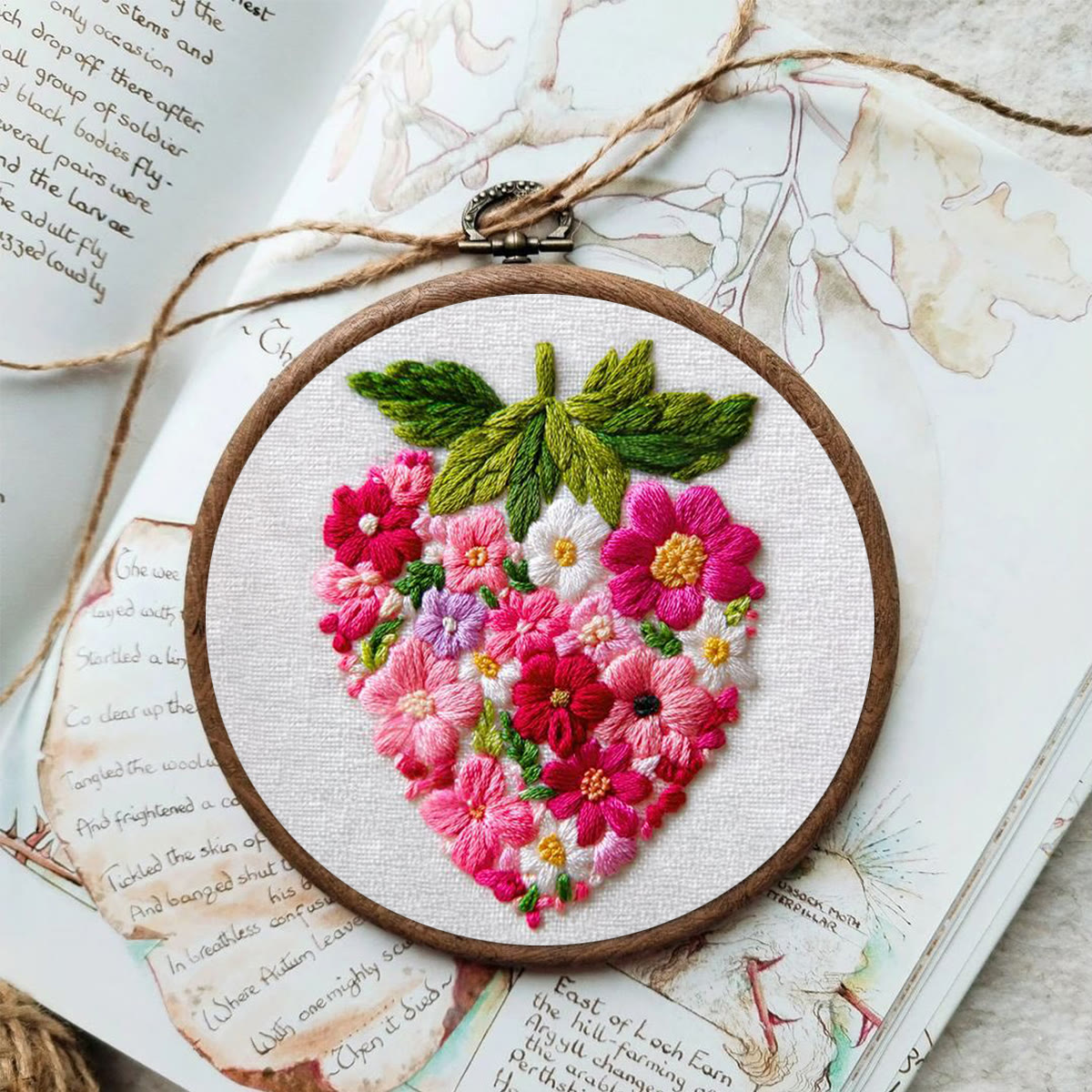 Rubbyoo Embroidery Kit - Floral Cluster Strawberry | Couple Gifting Preferred Choice | Exclusive Anniversary Present - image 2