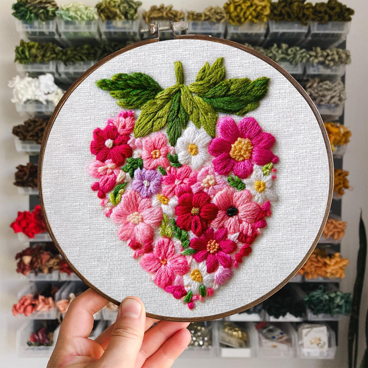 Rubbyoo Embroidery Kit - Floral Cluster Strawberry | Couple Gifting Preferred Choice | Exclusive Anniversary Present - image 6