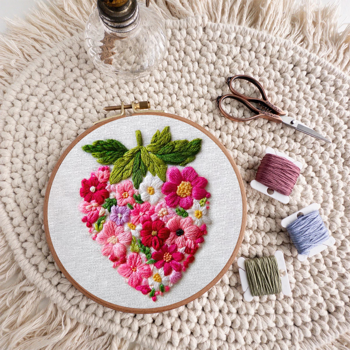 Rubbyoo Embroidery Kit - Floral Cluster Strawberry | Couple Gifting Preferred Choice | Exclusive Anniversary Present - image 10