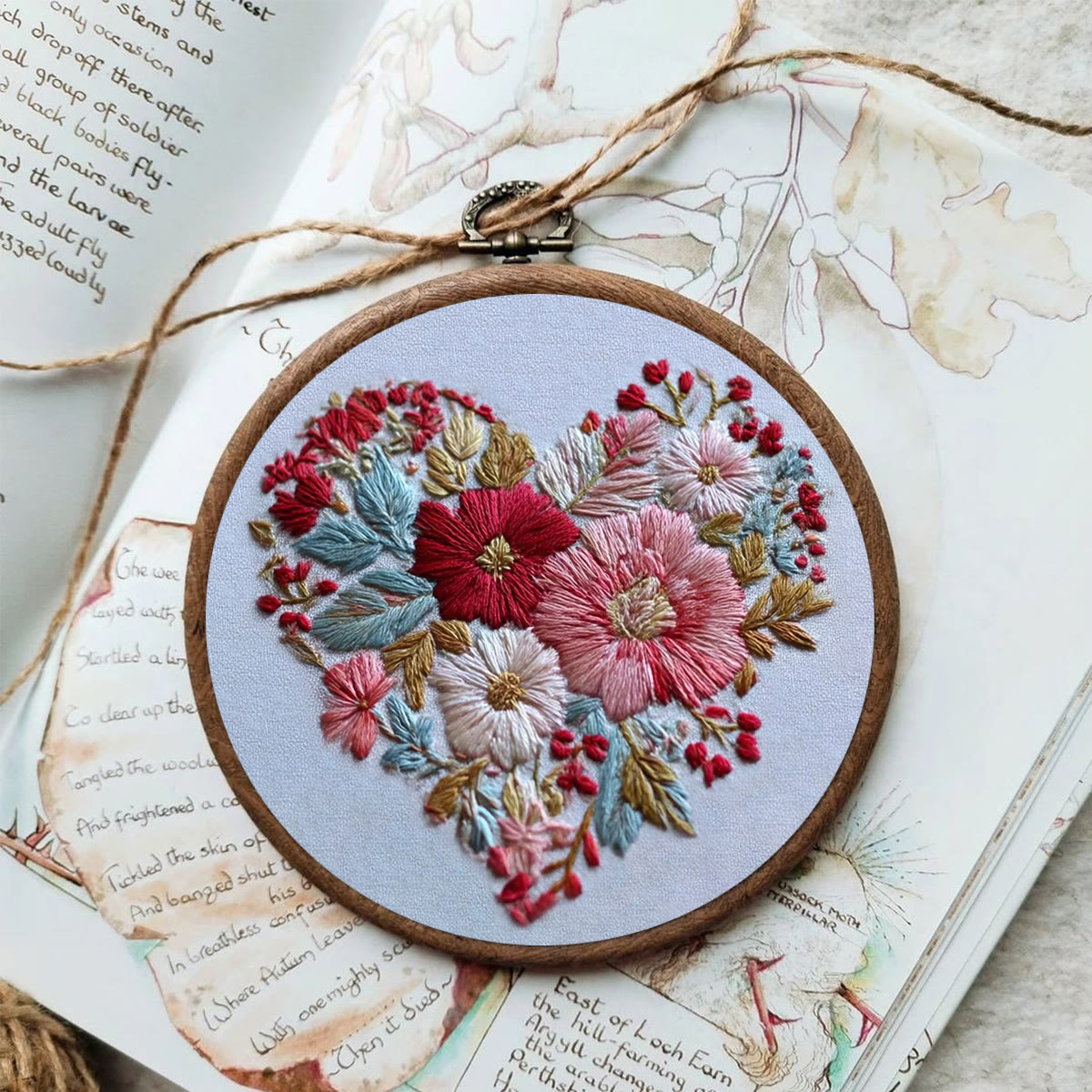 Rubbyoo Embroidery Kit - Heart-shaped Floral Cluster | Thoughtful DIY Craft | Perfect Gift for Her - image 2