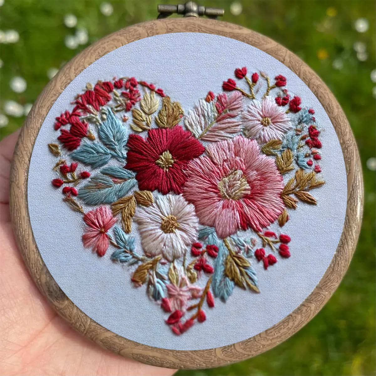 Rubbyoo Embroidery Kit - Heart-shaped Floral Cluster | Thoughtful DIY Craft | Perfect Gift for Her - image 5