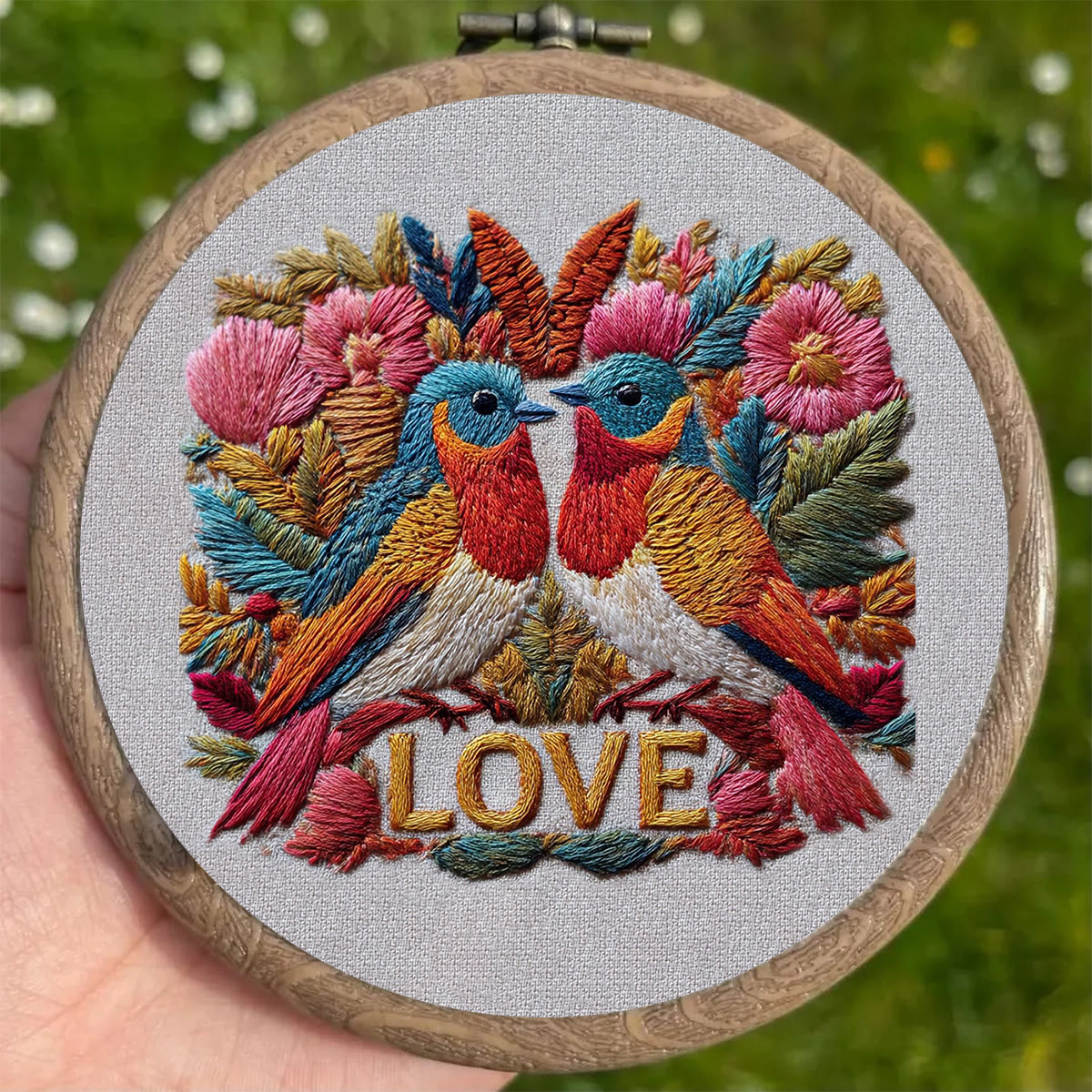 Rubbyoo Embroidery Kit - Dual Birds With Love Motif And Florals | Valentine's Day Gifting Pick | Exquisite Diy Embroidery - image 5