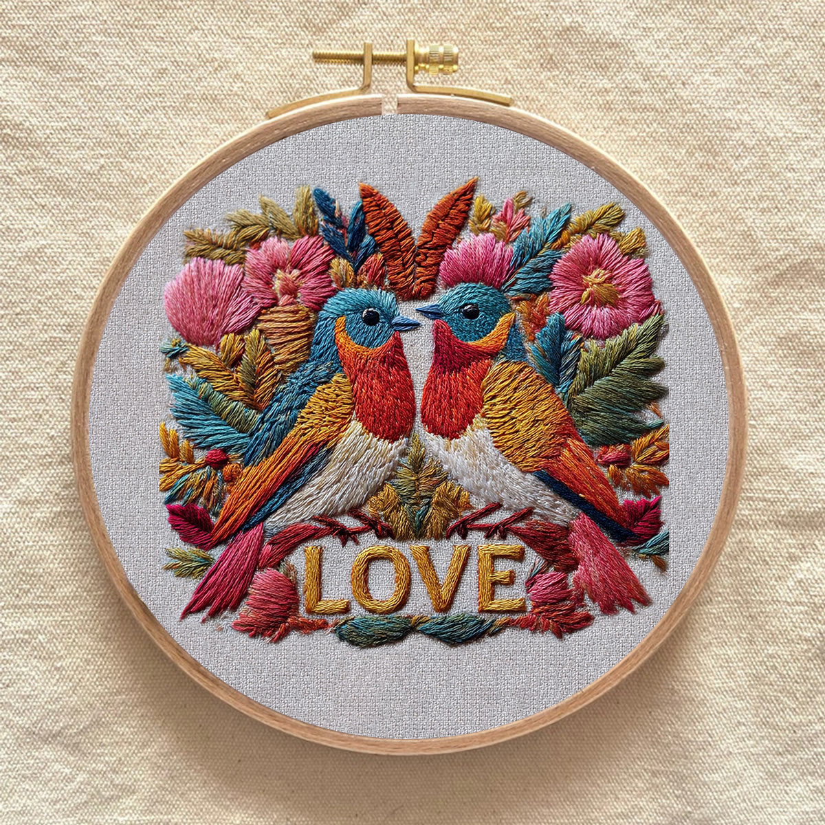 Rubbyoo Embroidery Kit - Dual Birds With Love Motif And Florals | Valentine's Day Gifting Pick | Exquisite Diy Embroidery - image 7