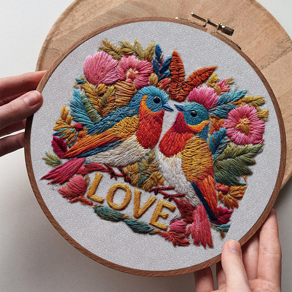 Rubbyoo Embroidery Kit - Dual Birds With Love Motif And Florals | Valentine's Day Gifting Pick | Exquisite Diy Embroidery - image 10