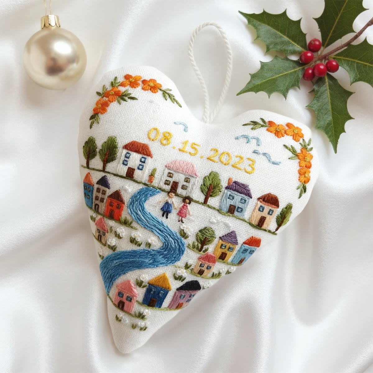 Rubbyoo Heart Embroidery Kit - Happy House | Personalized Hanging Gift | Nice Gift Idea  - image 3