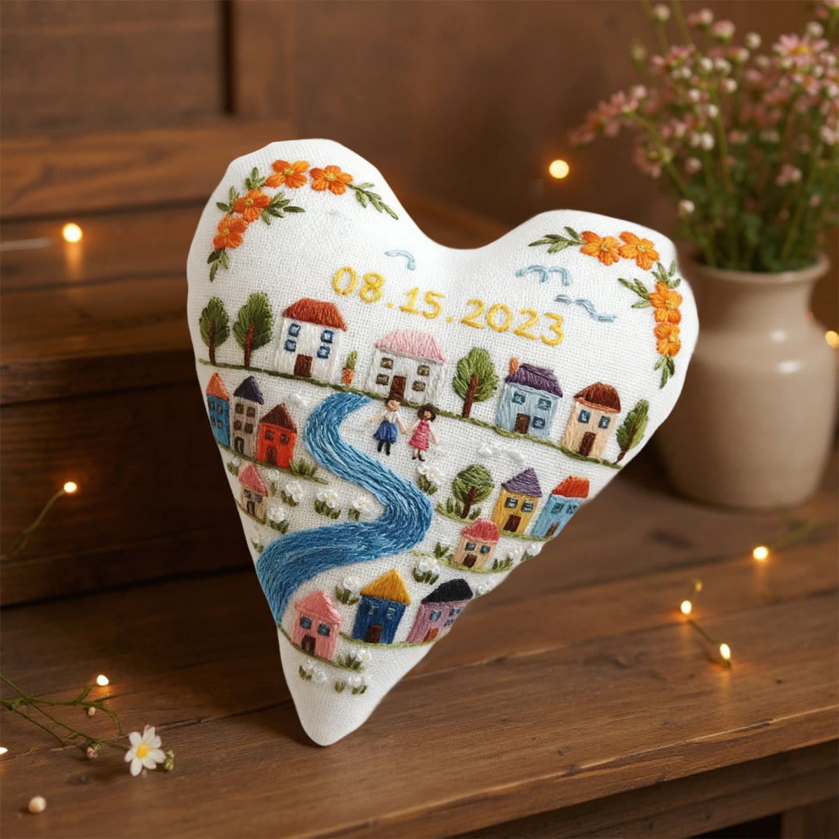 Rubbyoo Heart Embroidery Kit - Happy House | Personalized Hanging Gift | Nice Gift Idea  - image 5