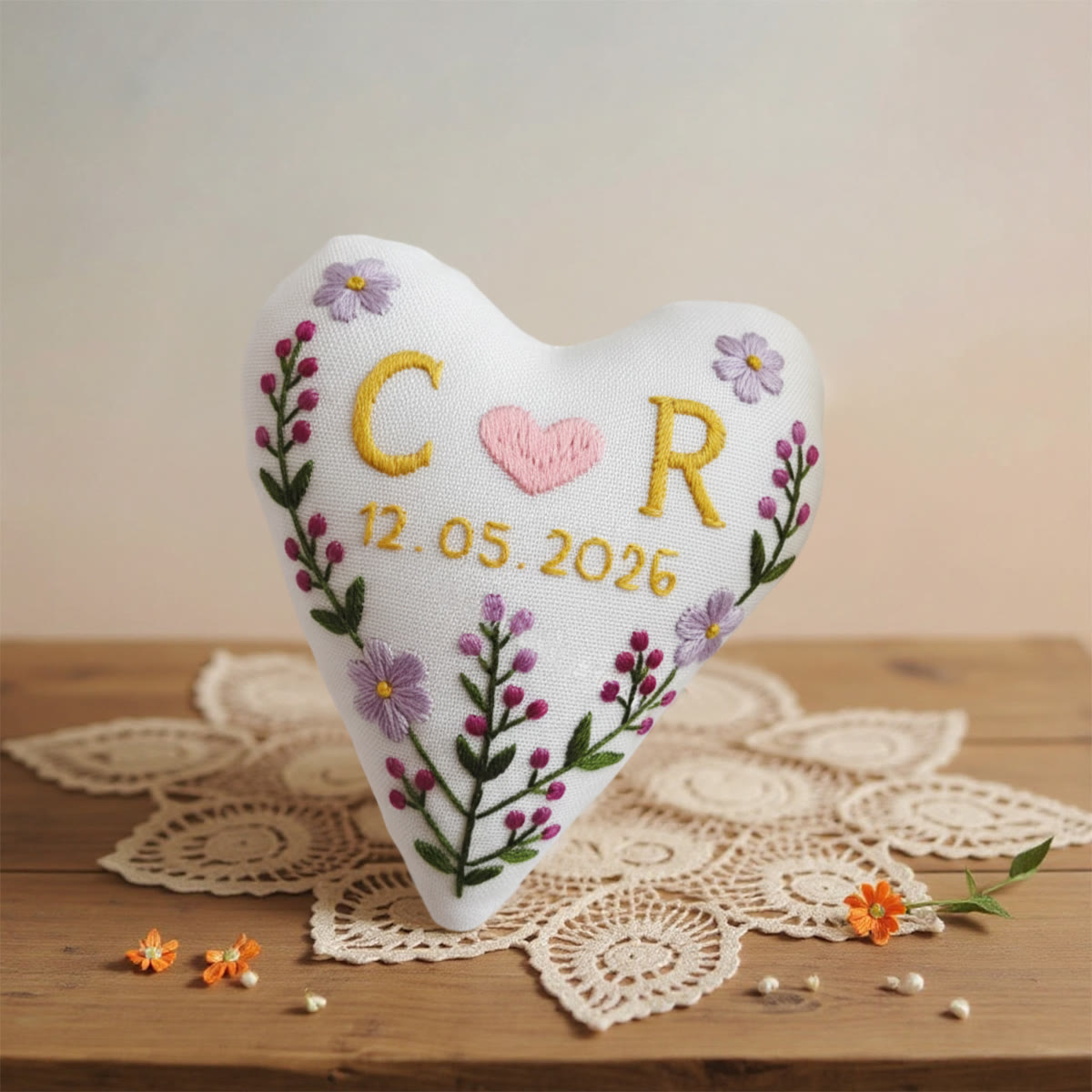 Rubbyoo Heart Embroidery Kit - Beautiful Love | Perfect Hanging Decor | Unique Wedding Gift - image 2