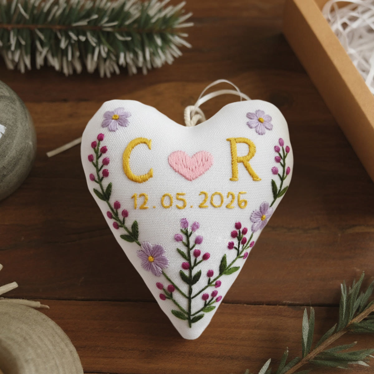 Rubbyoo Heart Embroidery Kit - Beautiful Love | Perfect Hanging Decor | Unique Wedding Gift - 6 inches hoop kit - image 3