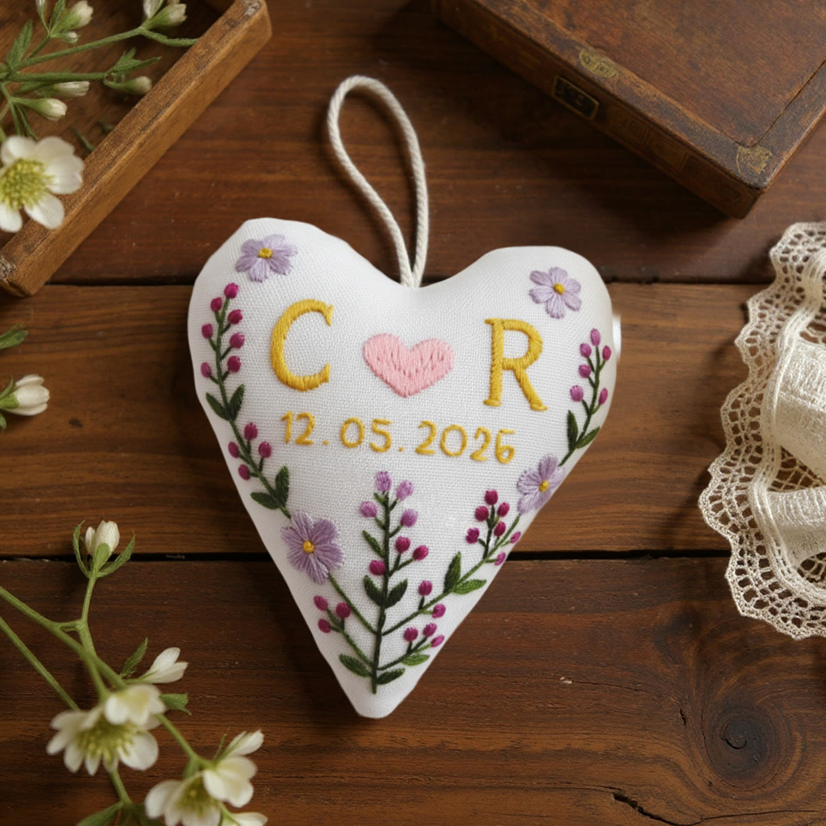 Rubbyoo Heart Embroidery Kit - Beautiful Love | Perfect Hanging Decor | Unique Wedding Gift - image 8
