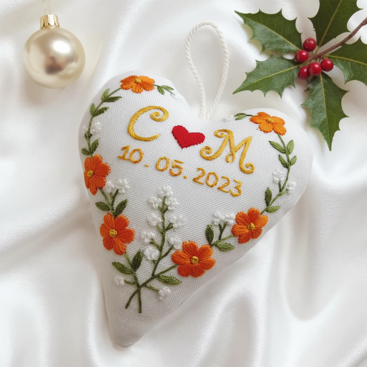 Rubbyoo Heart Embroidery Kit - Romantic Flower | Handmade Set For Beginners | Diy Home Decoration - image 3