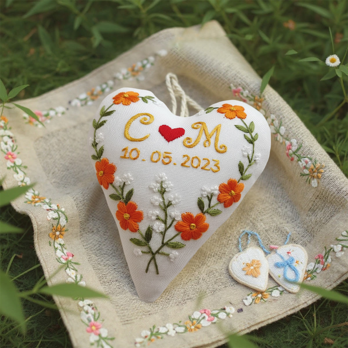 Rubbyoo Heart Embroidery Kit - Romantic Flower | Handmade Set For Beginners | Diy Home Decoration - image 7
