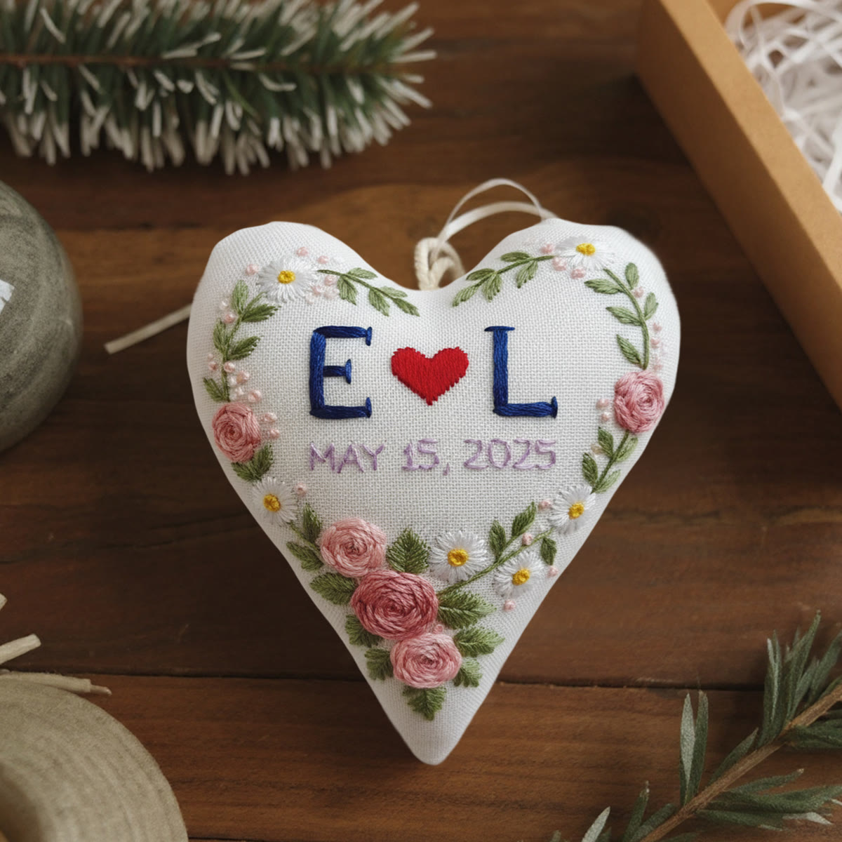 Rubbyoo Heart Embroidery Kit - Charming Rose | Valentine's Day Decor | Floral Handmade Craft  - image 4