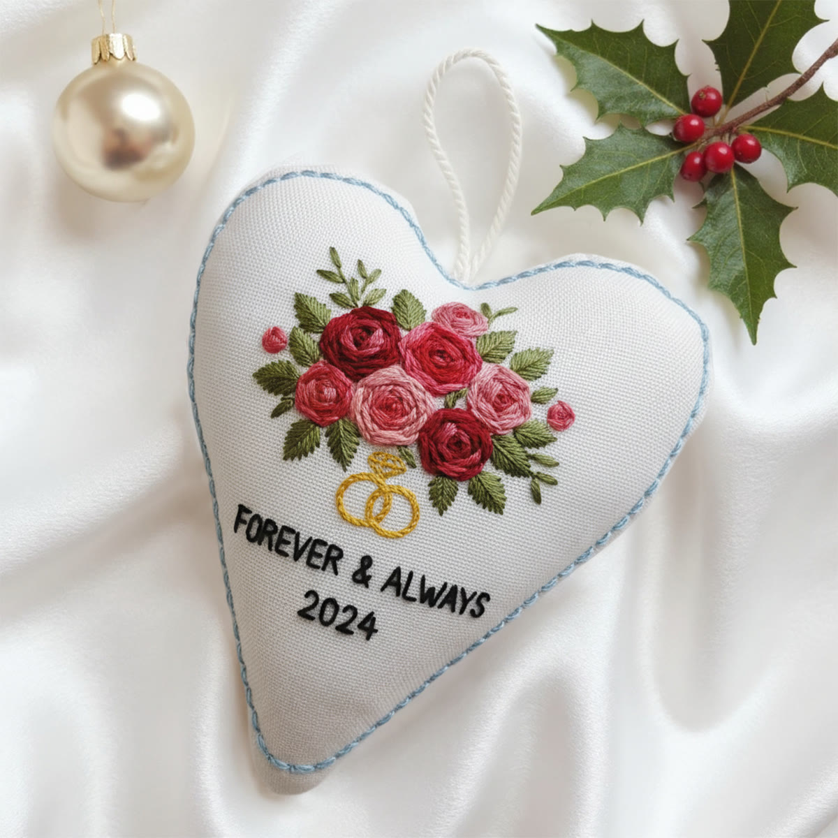 Rubbyoo Heart Embroidery Kit - Rose Bouquet | Personalized Floral Gifts | Unique Wedding Craft - image 3