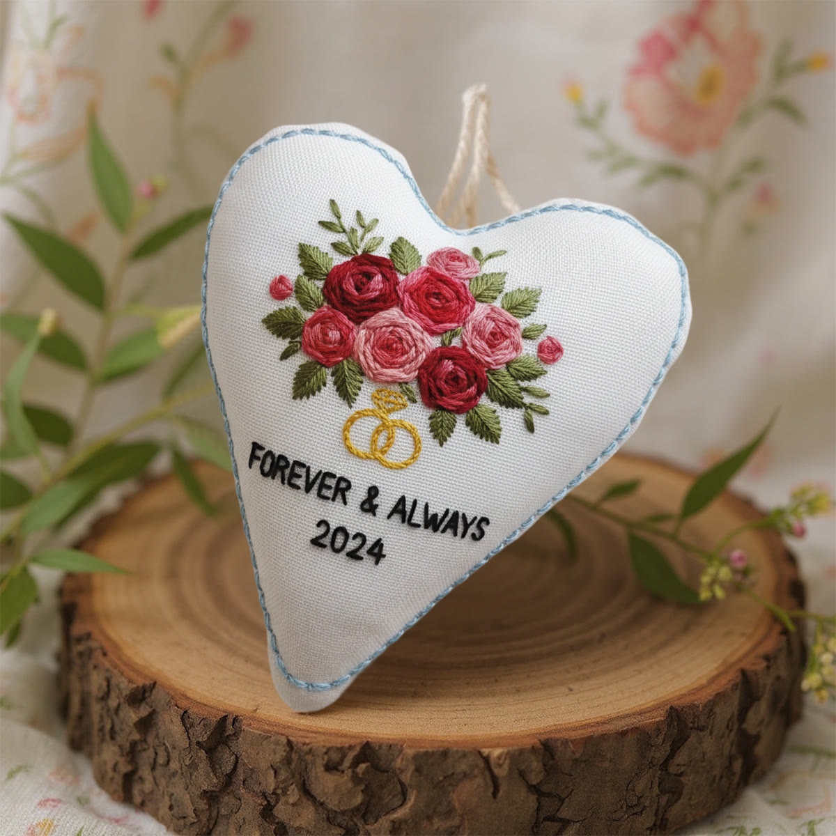 Rubbyoo Heart Embroidery Kit - Rose Bouquet | Personalized Floral Gifts | Unique Wedding Craft - image 2