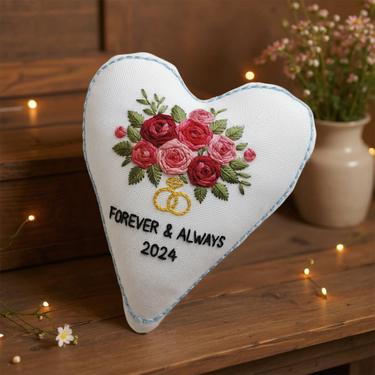 Rubbyoo Heart Embroidery Kit - Rose Bouquet | Personalized Floral Gifts | Unique Wedding Craft - image 5