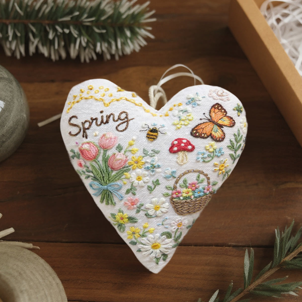 Rubbyoo Heart Embroidery Kit - Beautiful Cottage Garden | Creative Handmade Craft | Nice Floral Gift For Her  - image 3