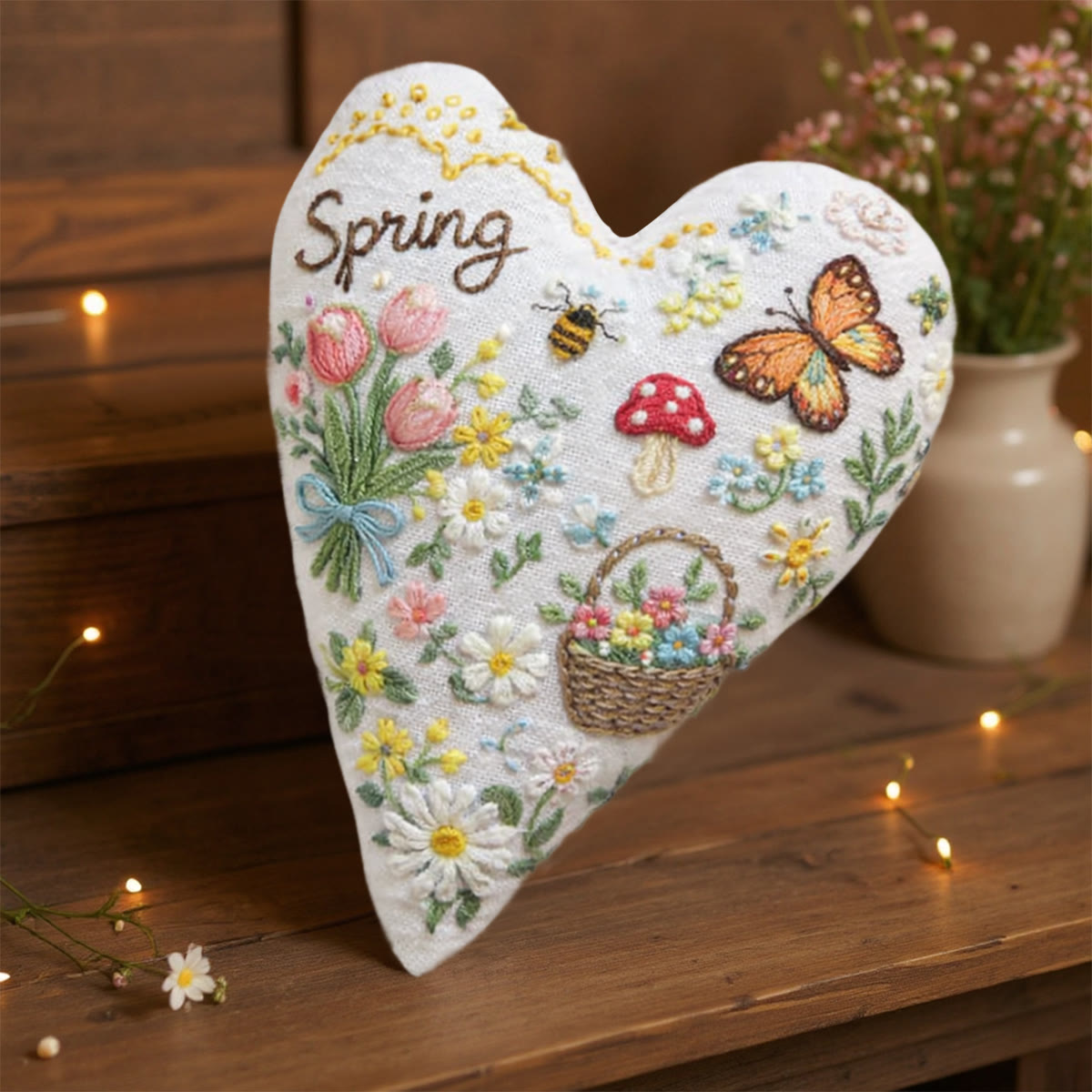 Rubbyoo Heart Embroidery Kit - Beautiful Cottage Garden | Creative Handmade Craft | Nice Floral Gift For Her  - image 6