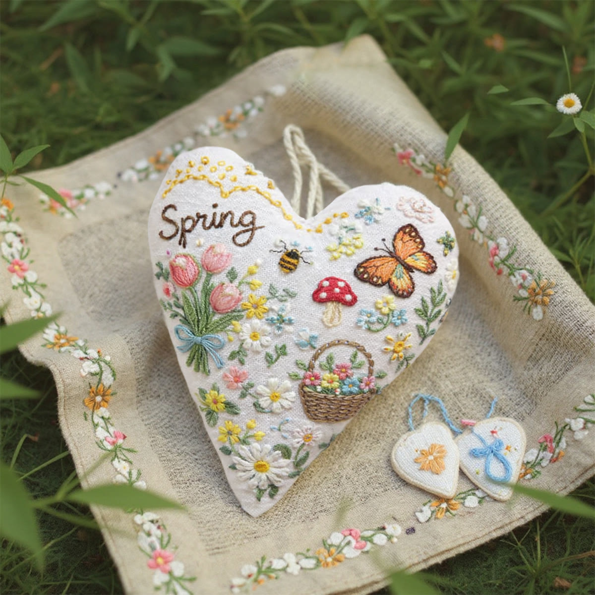 Rubbyoo Heart Embroidery Kit - Beautiful Cottage Garden | Creative Handmade Craft | Nice Floral Gift For Her  - image 7