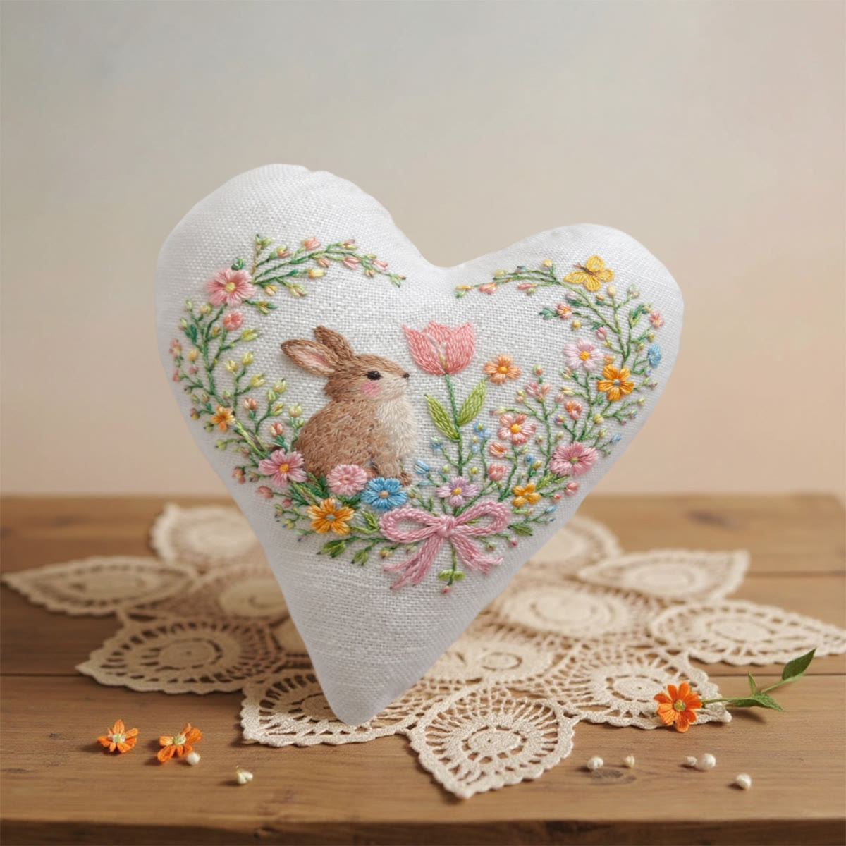 Rubbyoo Heart Embroidery Kit - Adorable Rabbit | Hanging Hearts Decor | Easy Needle Craft For Beginner  - image 7