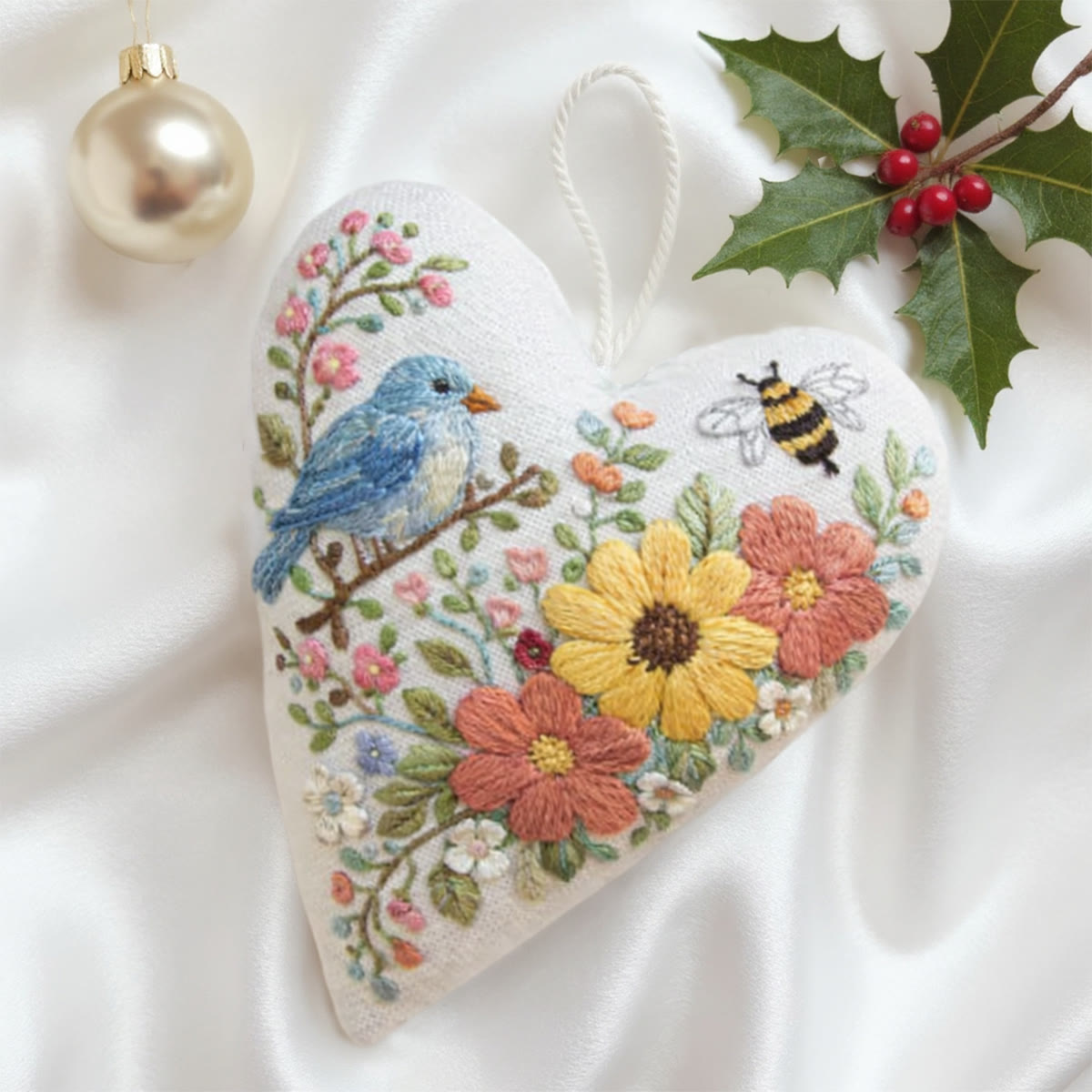 Rubbyoo Heart Embroidery Kit - Vibrant Spring | Handmade Needle Art | Gift For Diy Crafters - image 2