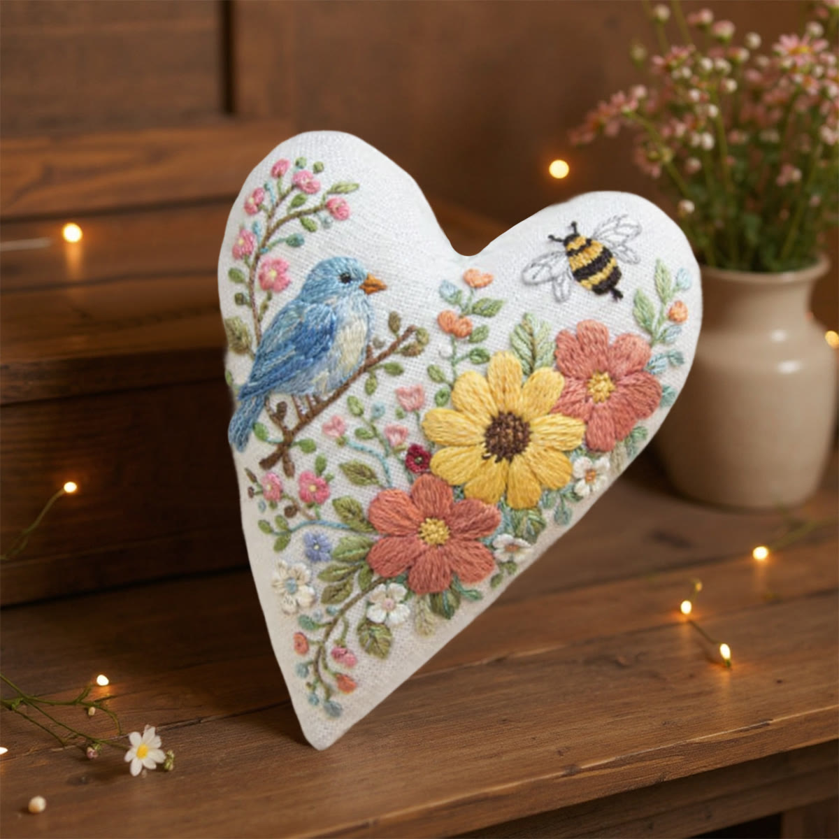 Rubbyoo Heart Embroidery Kit - Vibrant Spring | Handmade Needle Art | Gift For Diy Crafters - image 5