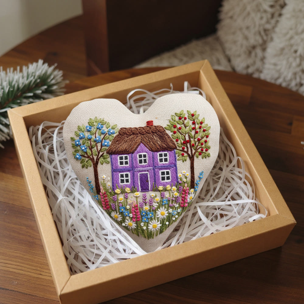 Rubbyoo Heart Embroidery Kit - Colorful Courtyard | Creative Stitch Craft | Perfect Wall Hanging  Art  - image 6
