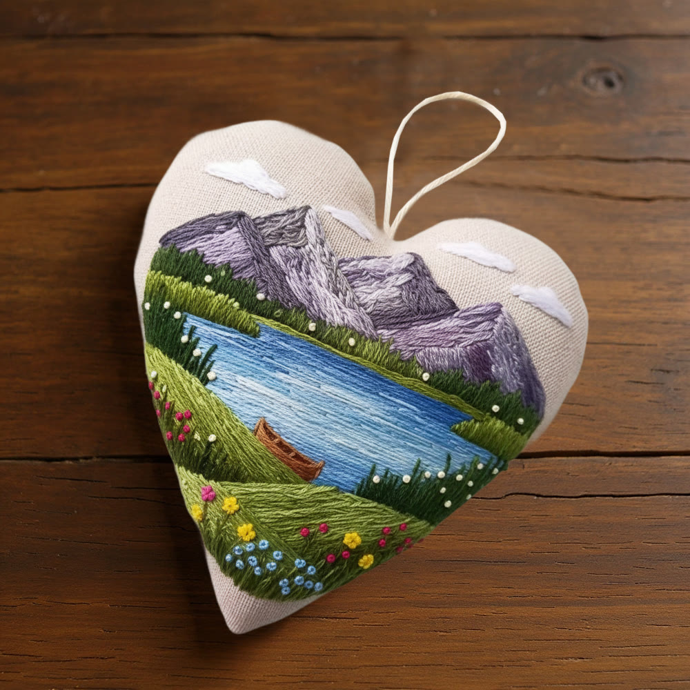 Rubbyoo Heart Embroidery Kit - Mountain And Lake | Wonderful Landscape Craft |  Diy Nature Stitch Art - image 10