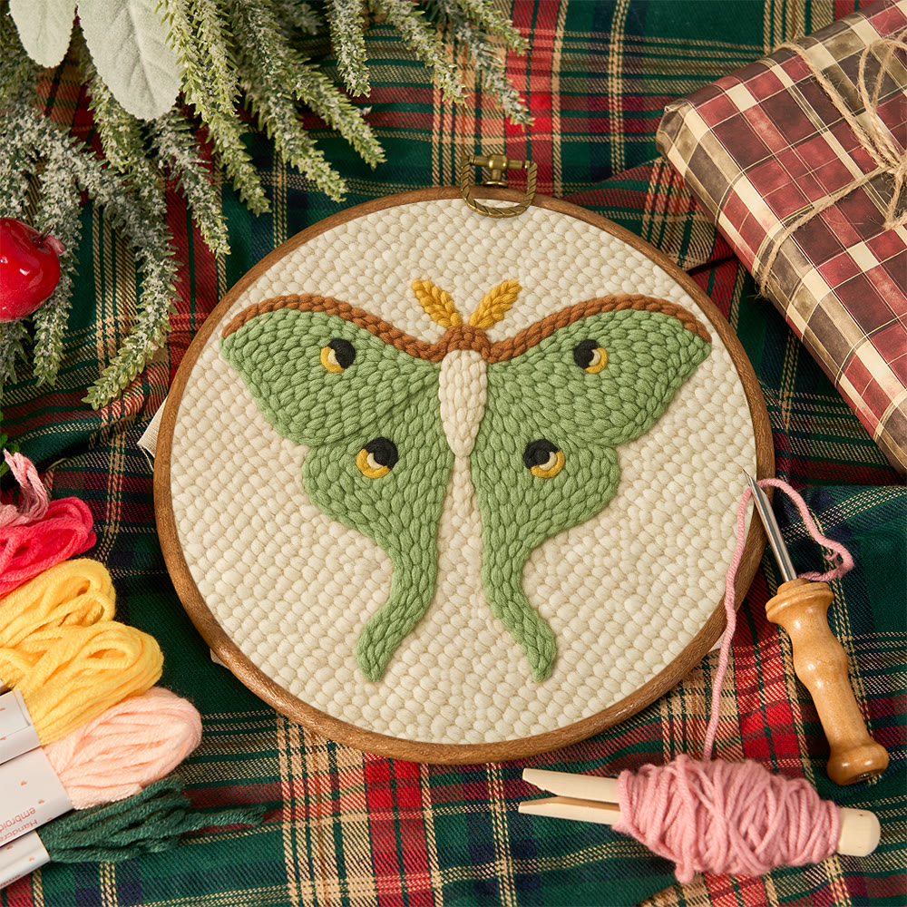 Lush Green Luna Moth Punch Needle Kit – Beginner-Ready DIY | Premier Gifting Pick - image 12