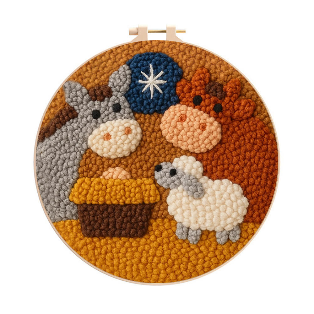 Lush Green Luna Moth Punch Needle Kit – Novice-friendly Starter Diy | Delightful Handcraft Activity - 8 inch Hoop Kit - image 1