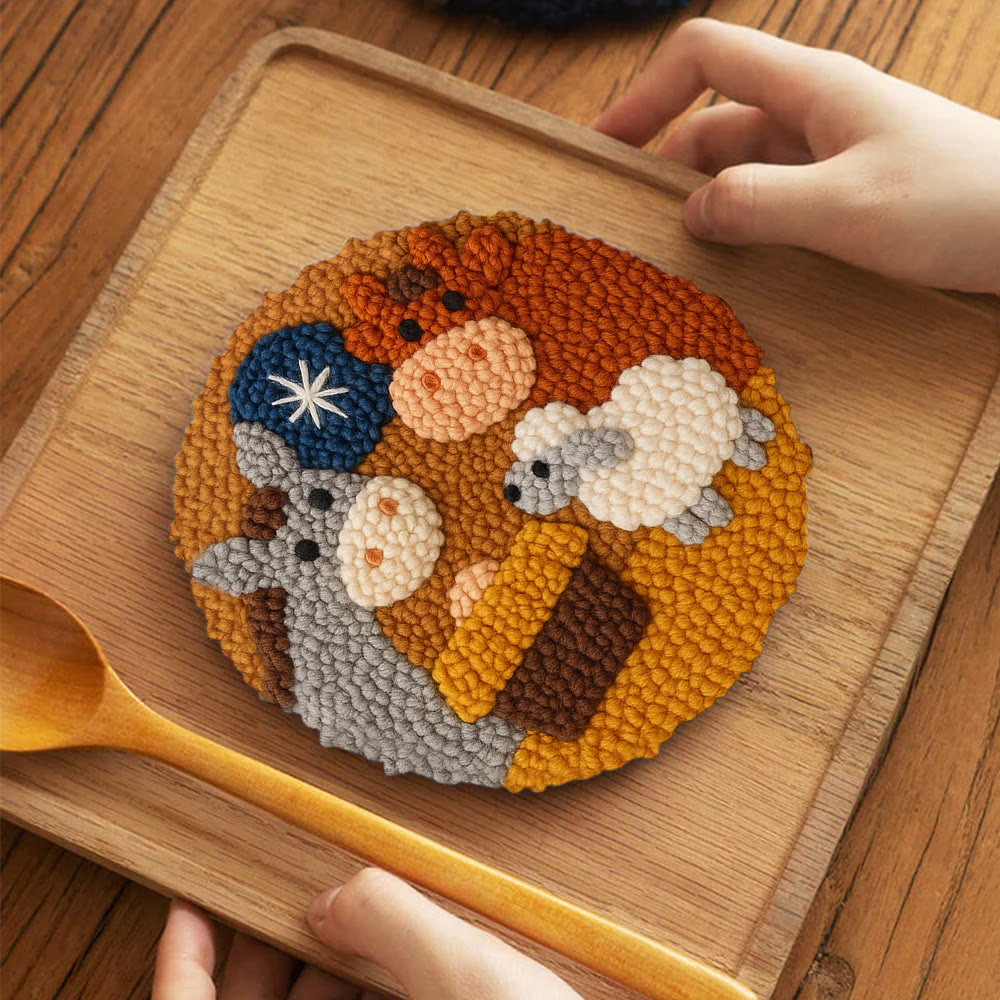 Lush Green Luna Moth Punch Needle Kit – Novice-friendly Starter Diy | Delightful Handcraft Activity - 5 inch Coaster Kit - image 4