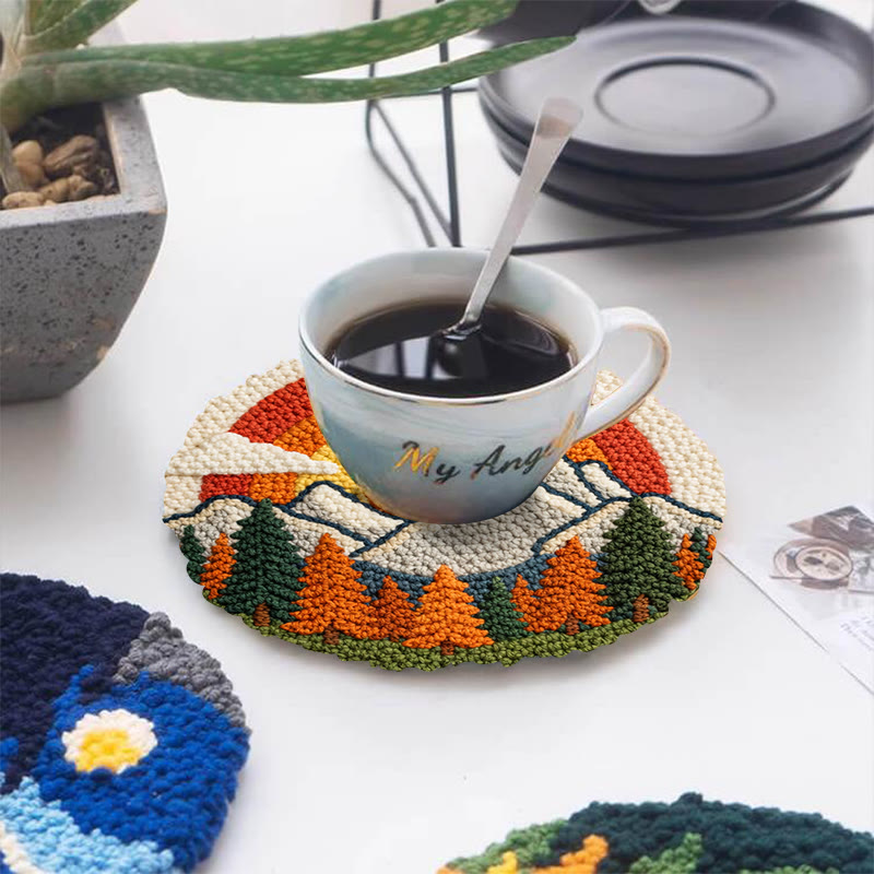 Vibrant Rainbow Mountain Sunrise Punch Needle Kit – Cheerful Handcraft Creation | Newbie-friendly Diy Project - image 5