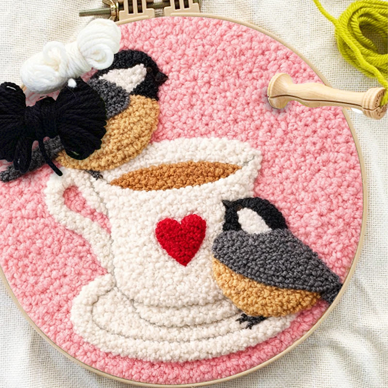 Blush Heart-cup Chickadees Punch Needle Kit – Essential Gifting Option | Heartwarming Decor Accent - image 10