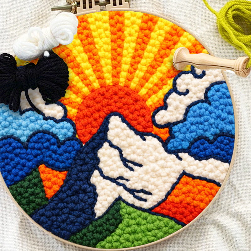 Vibrant Sunset Mountain Punch Needle Kit – New-edition Creative Diy | Fresh-concept Decor Piece - image 11