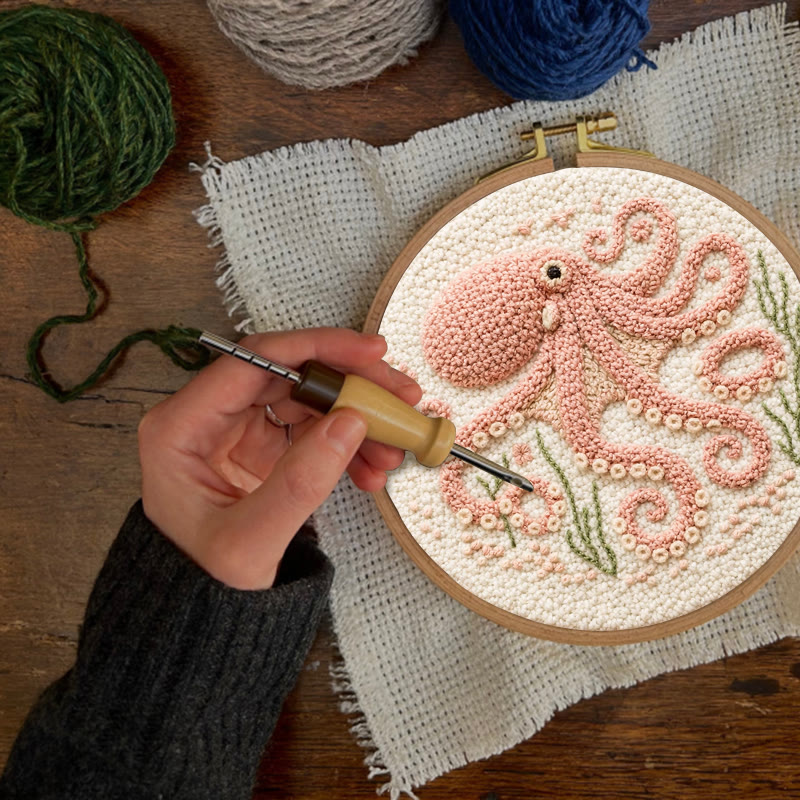 Blush Curly Octopus Punch Needle Kit – Top Gift Pick | Fun-filled Diy Creation - image 3